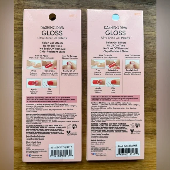 Dashing Diva - Gel Nail Strips, set of 2 (Rose Sparkle and Desert Quartz) - Picture 2 of 2